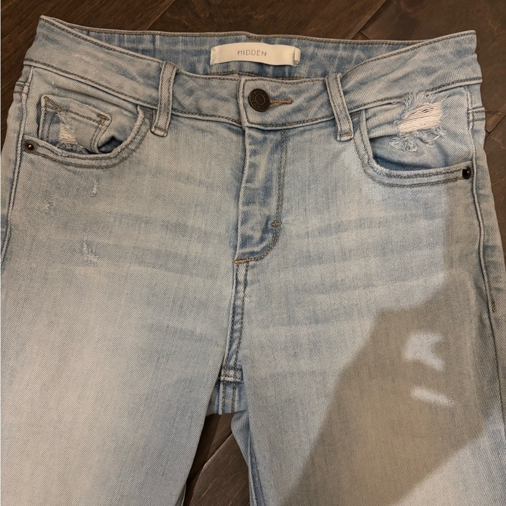 Hidden Jeans Light Wash with Split Ankle Hems for Women - Picture 5 of 12